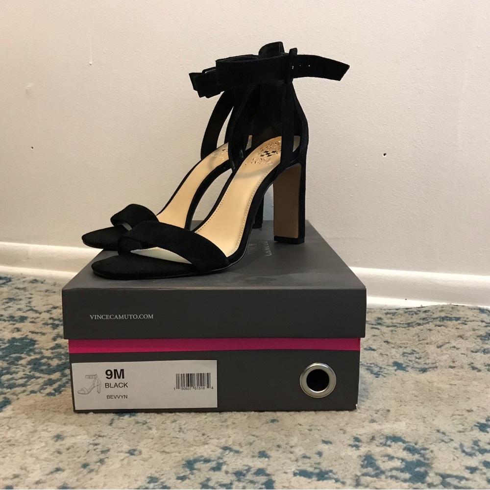 Vince Camino Bevvyn Black Velvet Heels.  Never worn.